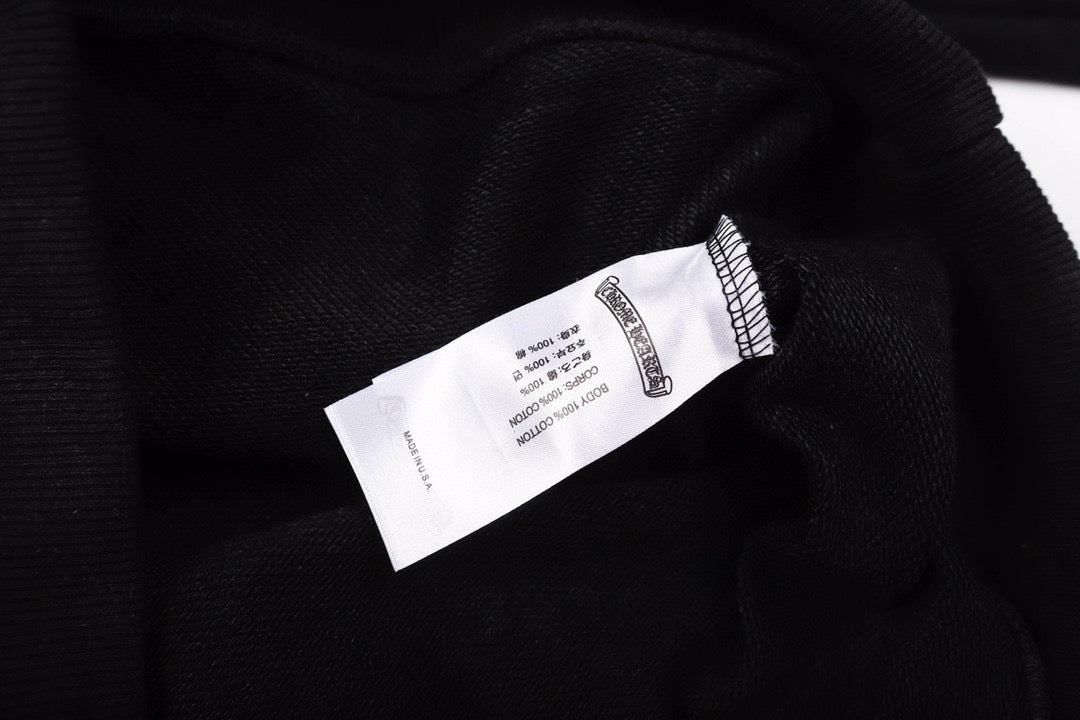 Chrome-Hearts Hoodie - Black Street Style Embroidered Sweatshirt 851