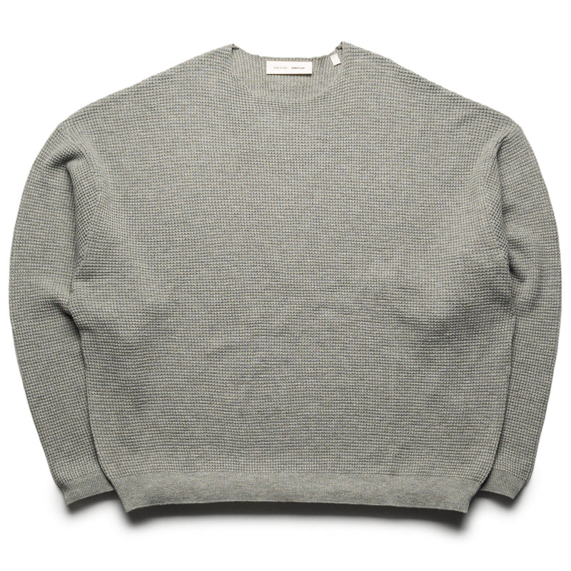 Fear Of God Essentials Waffle L/S Crewneck Sweater - Concrete Heather