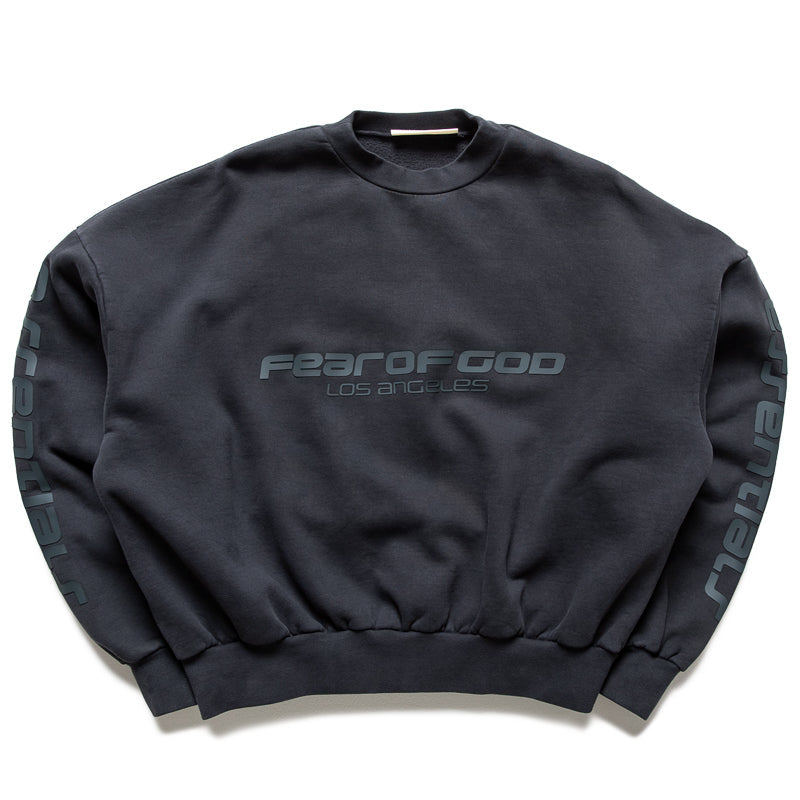 Fear Of God Essentials Los Angeles Heavy Fleece Cropped Sweatshirt - Vintage Black