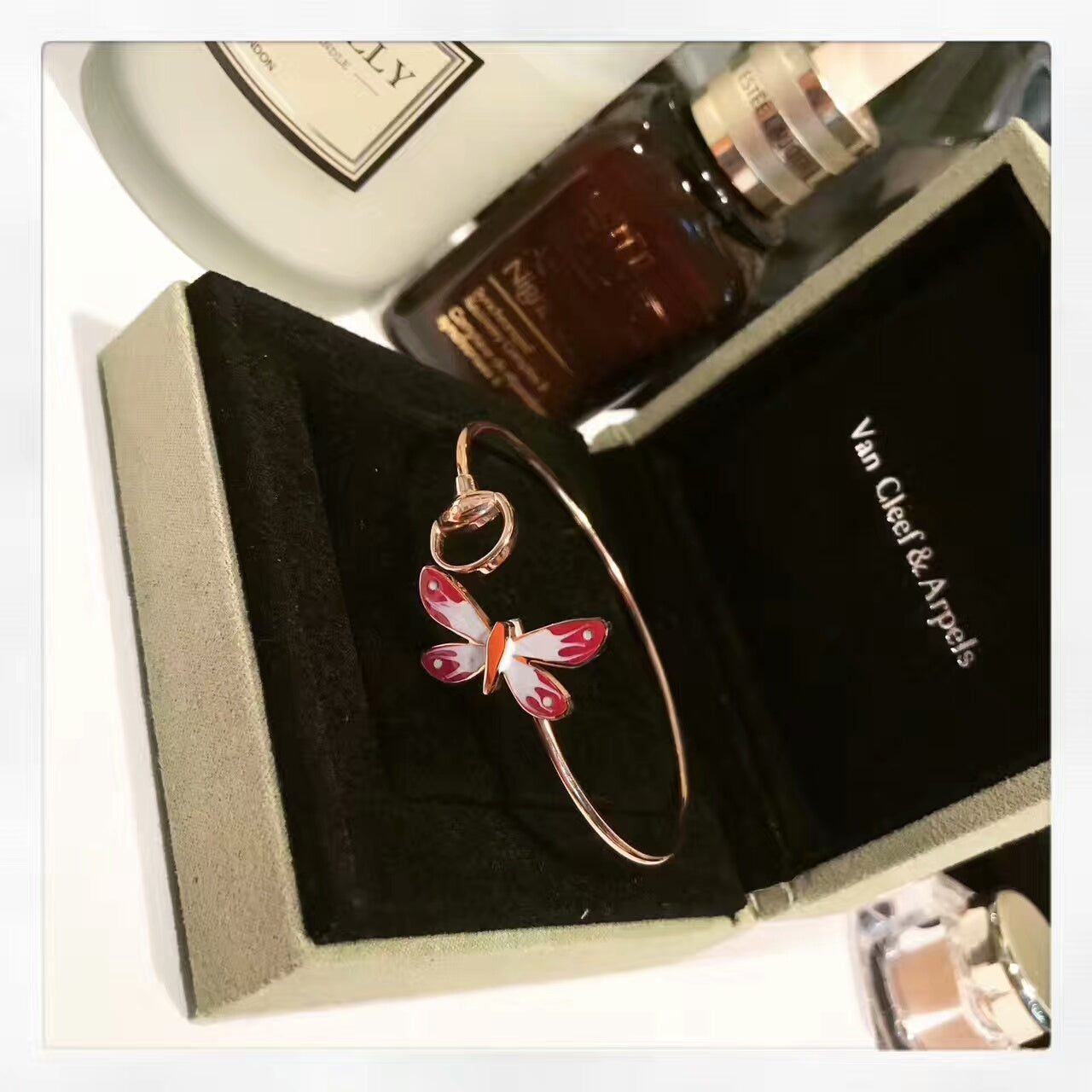18K Double Gucci Flora Bangle Bracelet